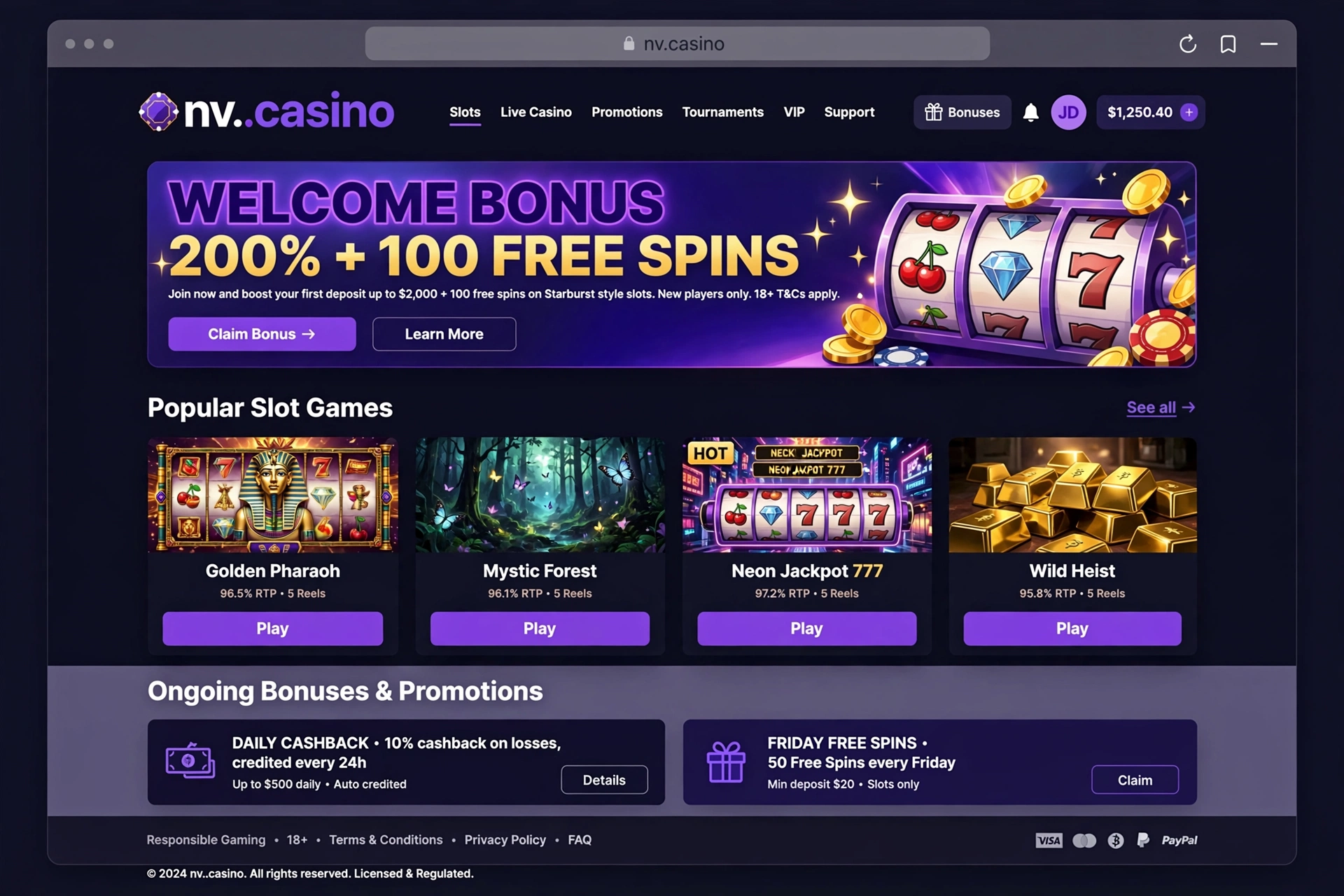 NV..casino — komplett guide, bonuser og vurdering
